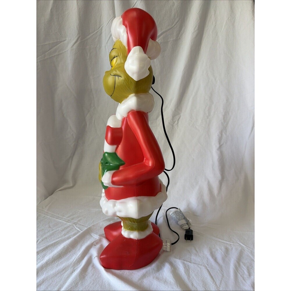 Gemmy Dr. Seuss The Grinch Lighted Blow Mold Yard Decor Tested Works 24” Tall - Picture 2 of 6